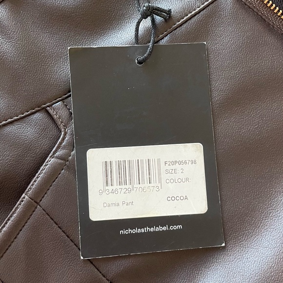 NWT Nicholas The Label Damia Pant Cocoa Size 2 - Picture 5 of 5